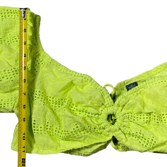 Wild Fable size Xl lime green Puff Short Sleeve Sweetheart Neck Tiny Top NWT - Picture 10 of 12